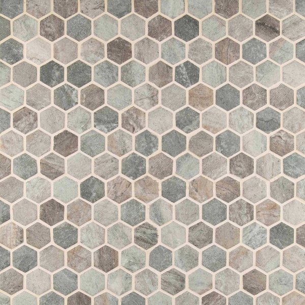 Msi Stonella Hexagon 11.02 In. X 12.76 In. X 6Mm Glass Mesh-Mounted Mosaic Tile, 15PK ZOR-MD-0274